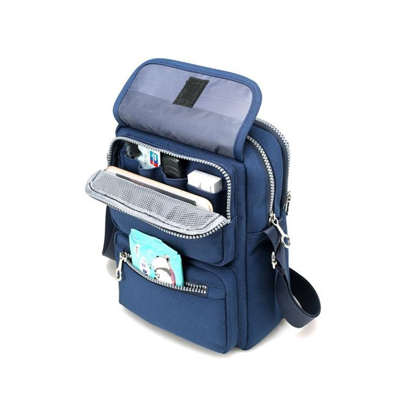Women’s Waterproof Nylon Crossbody Shoulder Bag with 6 Pockets