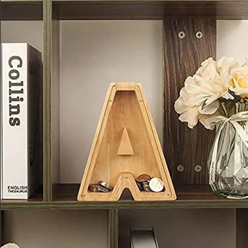Avtoit | Wooden Alphabet Letters 'Initial' Piggy Bank
