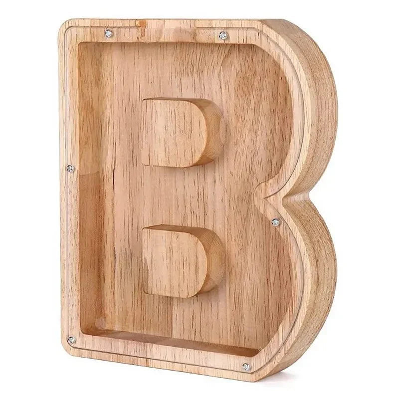 Avtoit | Wooden Alphabet Letters 'Initial' Piggy Bank