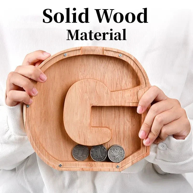 Avtoit | Wooden Alphabet Letters 'Initial' Piggy Bank
