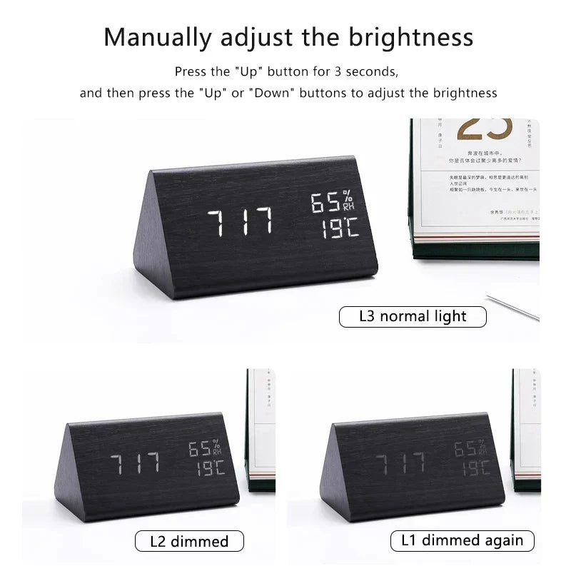 Avtoit | Wooden LED Clock with Voice Control - EcoClock